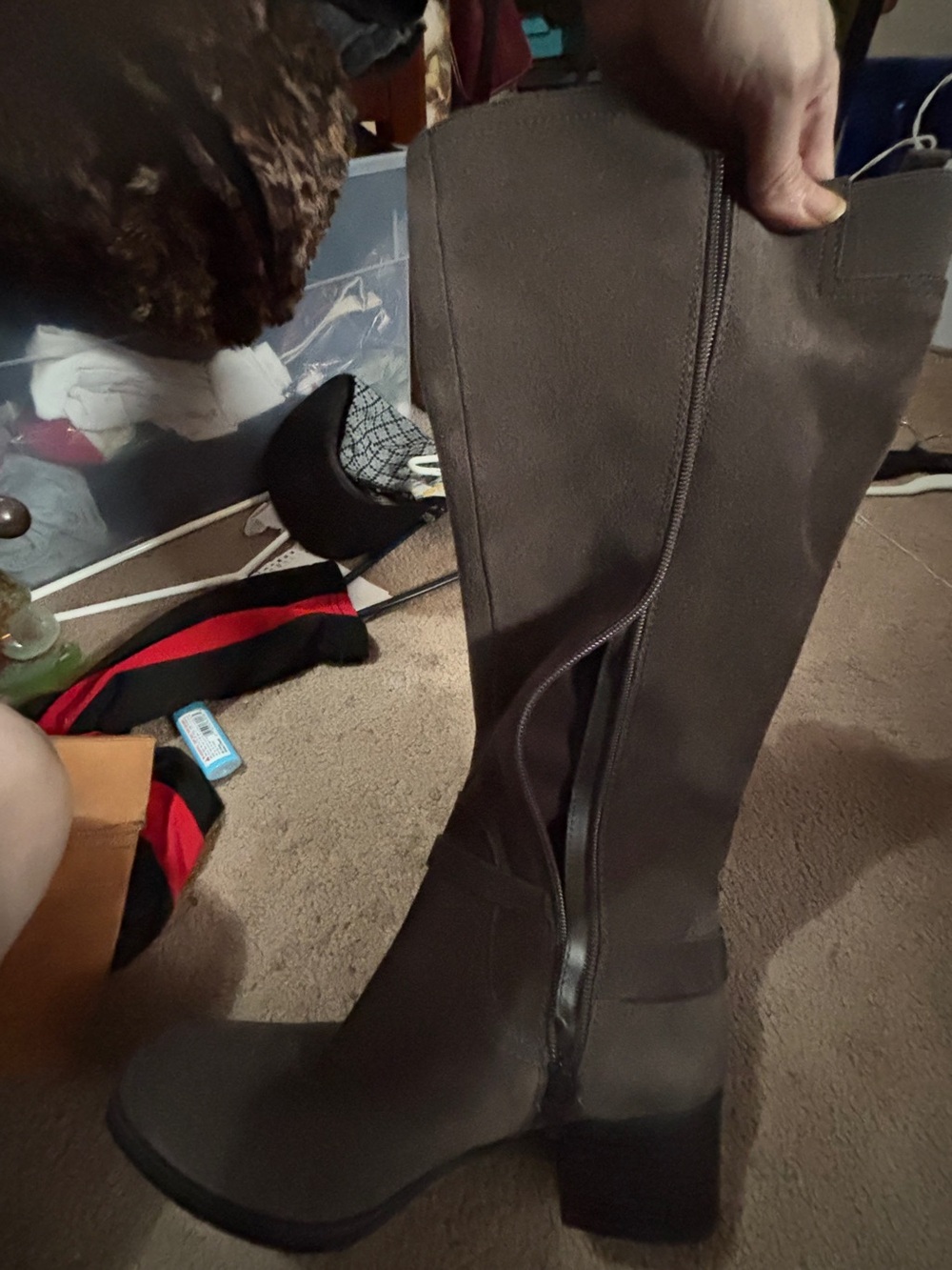 Naturalizer Brown Knee-High Block Heel Boots